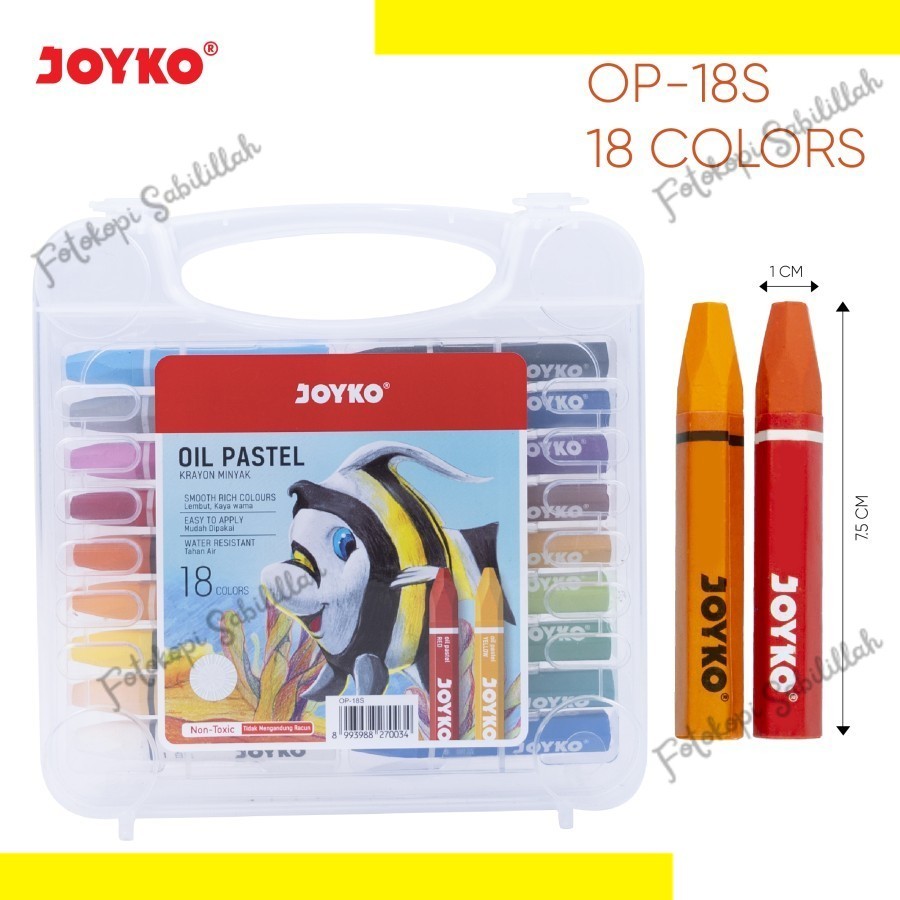 

Crayon Joyko 18 Warna / Oil Pastel Joyko OP-18S / Krayon Minyak joyko 18 Warna