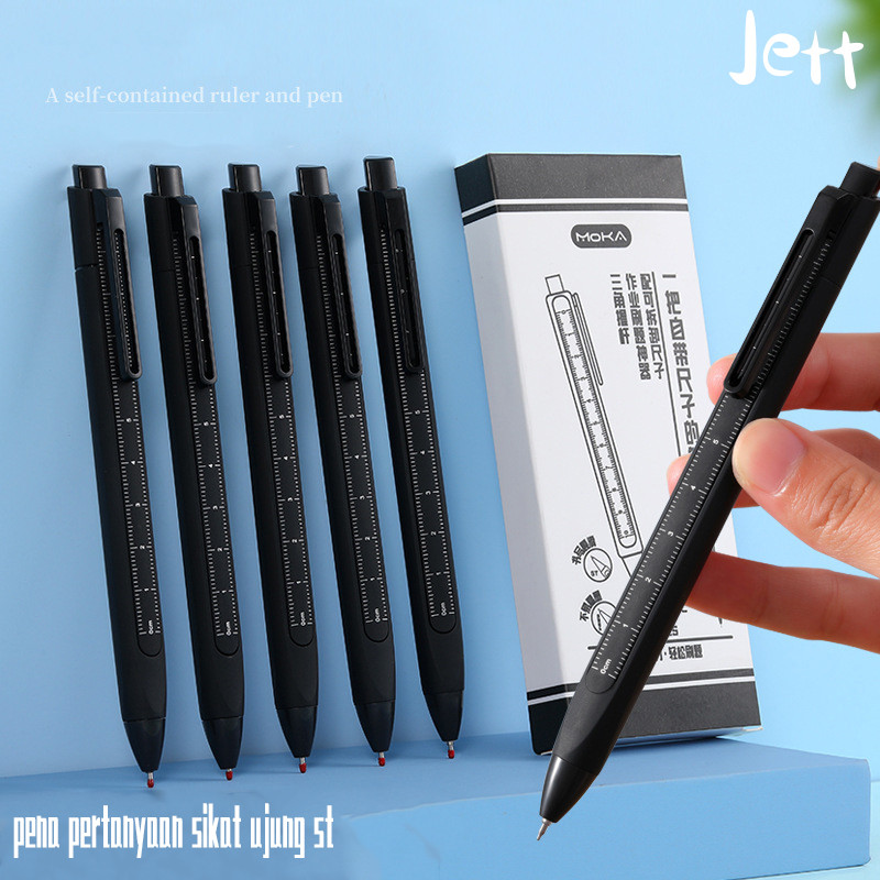 

Pulpen ins style penggaris,dilengkapi dengan penggaris, pulpen warna hitam 0.5. pulpen ujian-Jett