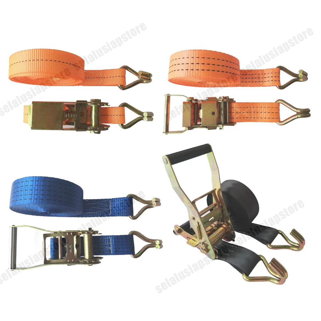 Rachet Tie Down 5Cm 6 8 10 12 15 M Tali Krek Cargo Lashing 2 Inch Inci Dim 6M 8M 10M 12M 15M Alat