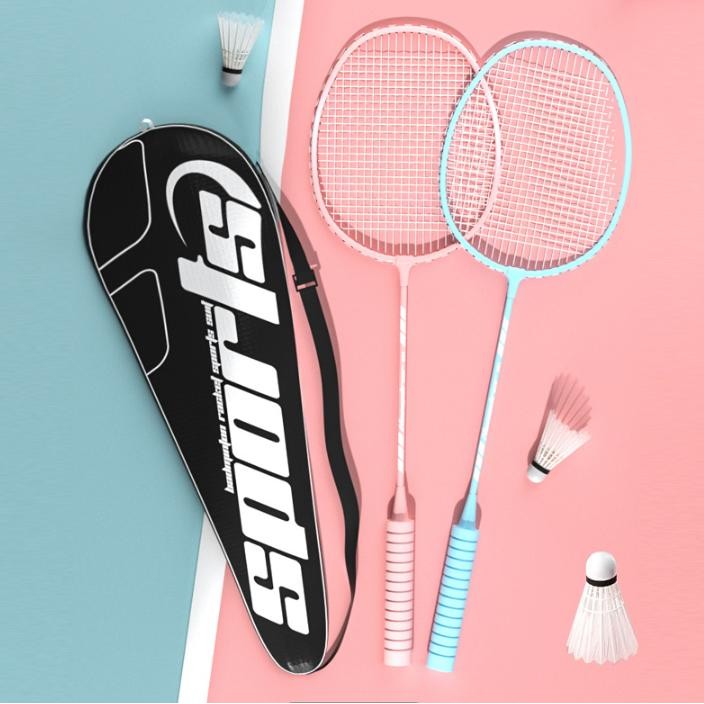 Raket Badminton Paket Komplit Raket Bulu Tangkis Isi 2 Free Bag Raket Bulutangkis Shuttlecock Kok Ba