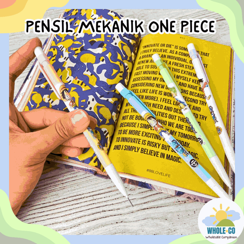 

Pensil Mekanik One Piece Premium + Penghapus Cetek Luffy Bajak Laut Anime Lucu Unik Imut Termurah Grosir Cod