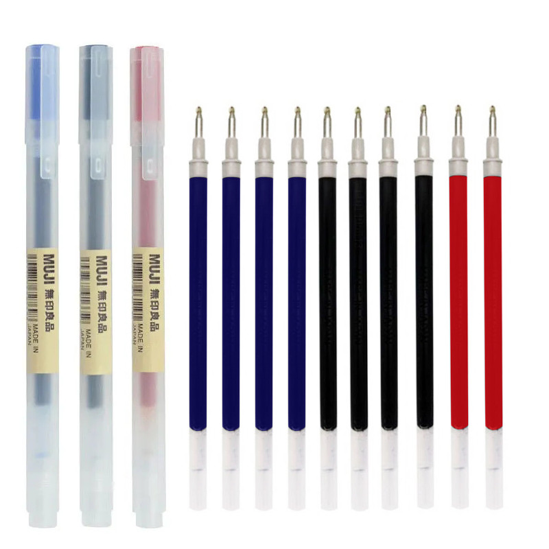 

0.38/0.5mm Fine Gel Pen Blue/Black Ink MUJIs Refills Rod Handle Gel pen School Ballpoint Office Student Writing Stationery