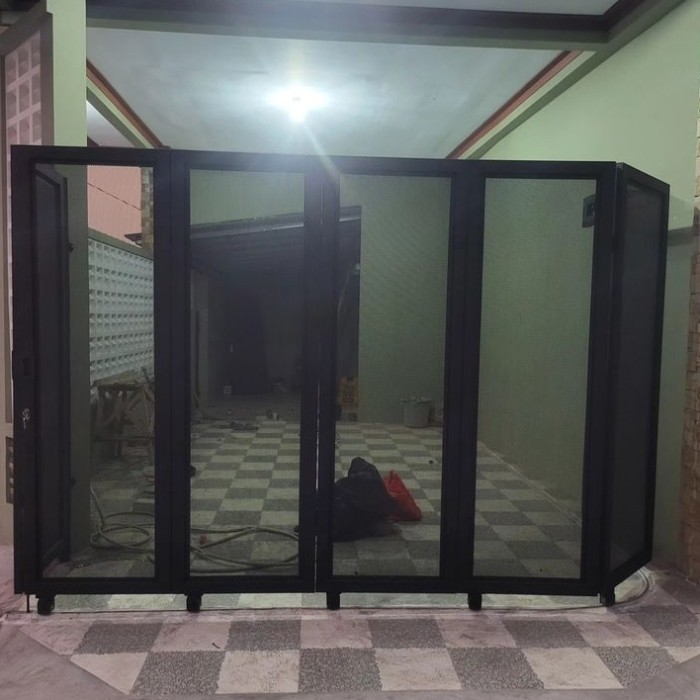 pagar rumah lipat minimalis murah perforated besi