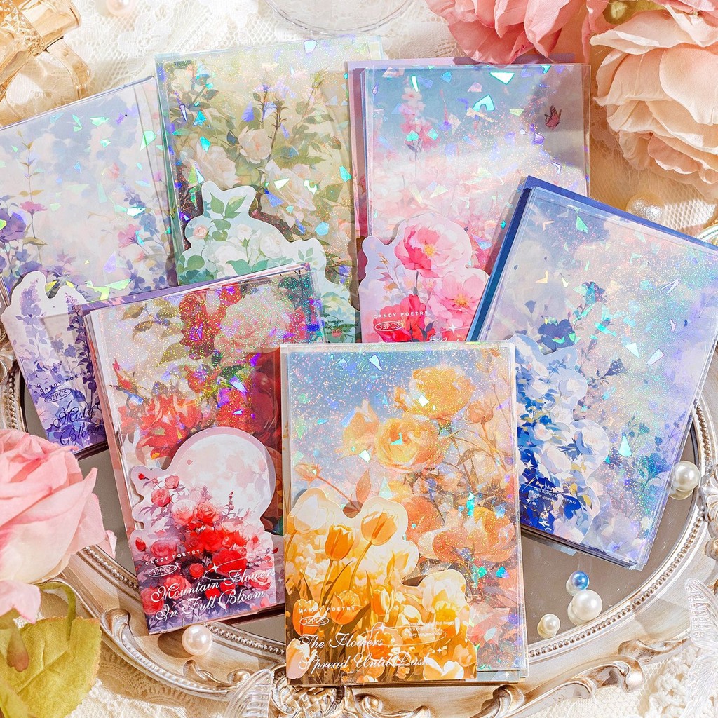 

30pcs/lot Memo Pads Material Paper Flower Realm Junk Journal Scrapbooking Cards Retro Background Decoration Paper