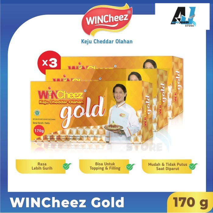

AJS WINCheez Keju GOLD 170 Gram x 3 Pcs
