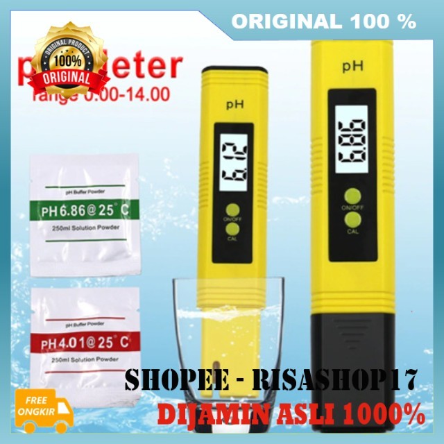 PH Meter Digital Alat Pengukur PH Air Alat Ukur PH Air Minum Akuarium 100% ASLI