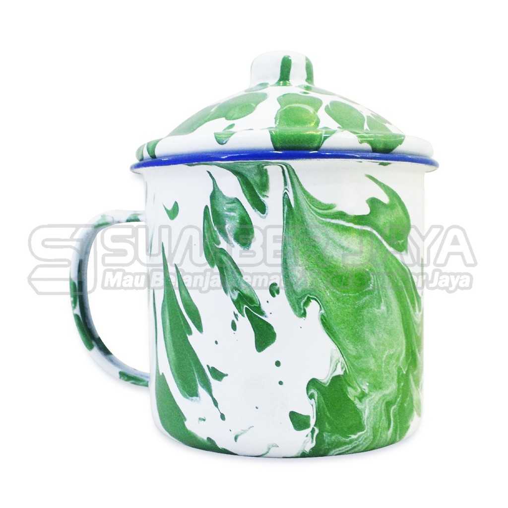 Cangkir Mug Lurik SHINK Gelas Enamel Lurik 10cm