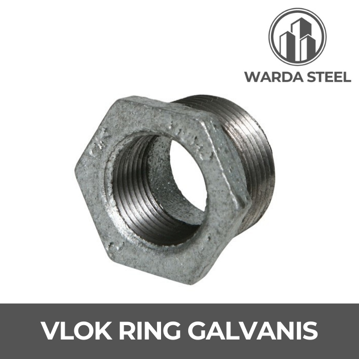 Vlok Ring Galvanis 3" x 2" Drat - Verlop Bushing Reducer Besi 3 x 2 Inch