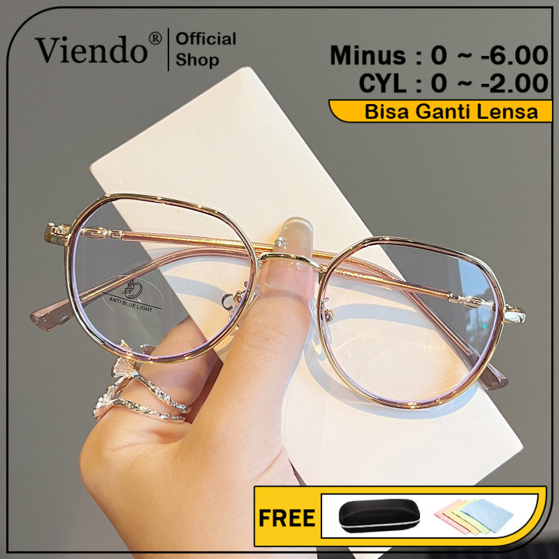 Viendo Kacamata Photocromic AntiRadiasi Minus Wanita Pria Bluecromic Anti Blueray Kaca Mata Optik