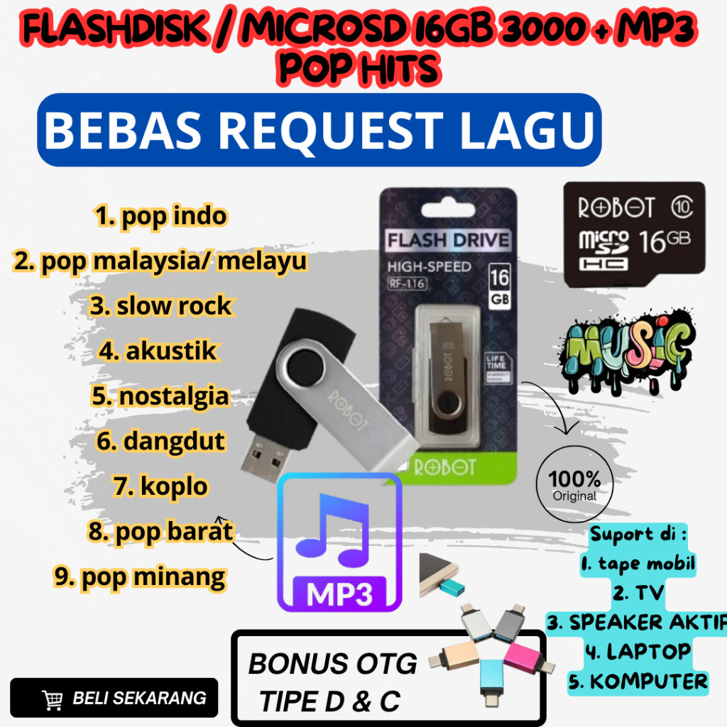 USB MUSIK FULL MP3 POP TERHITS FLASHDISK MICROSD MP3