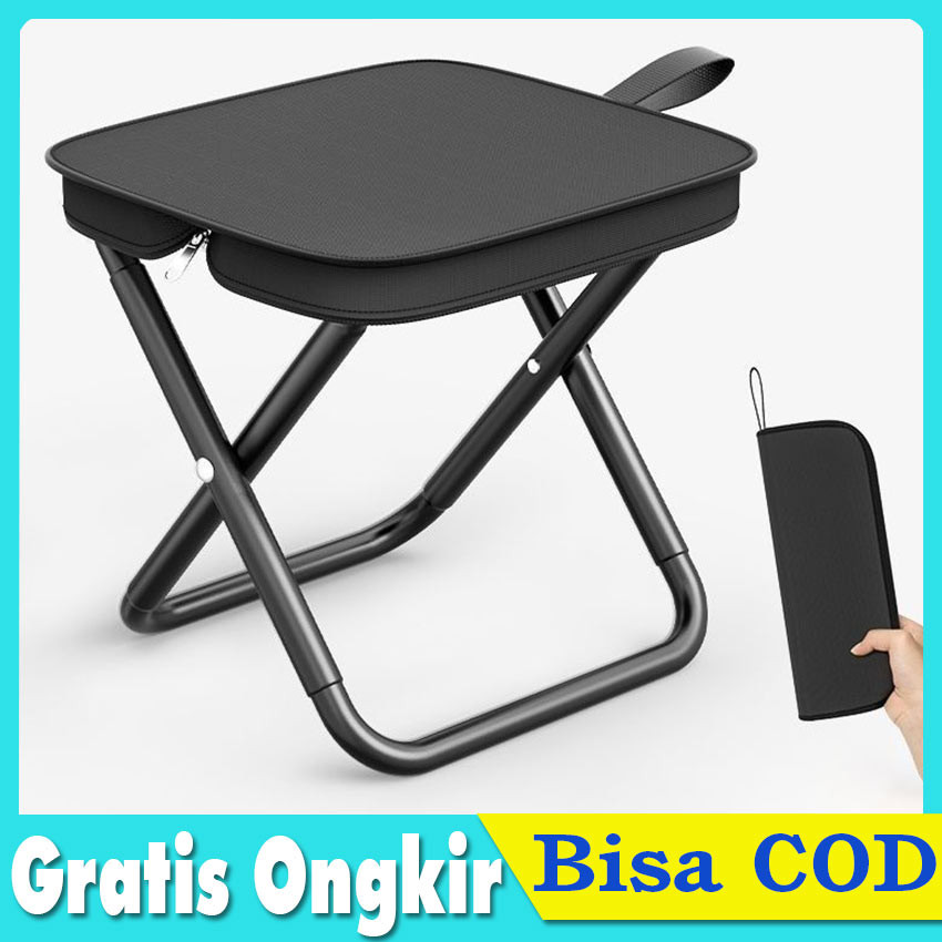 Kursi Lipat Outdoor kecil camping Serbaguna Bangku Lipat Portable Kursi Lipat Mancing Mini Tanpa San