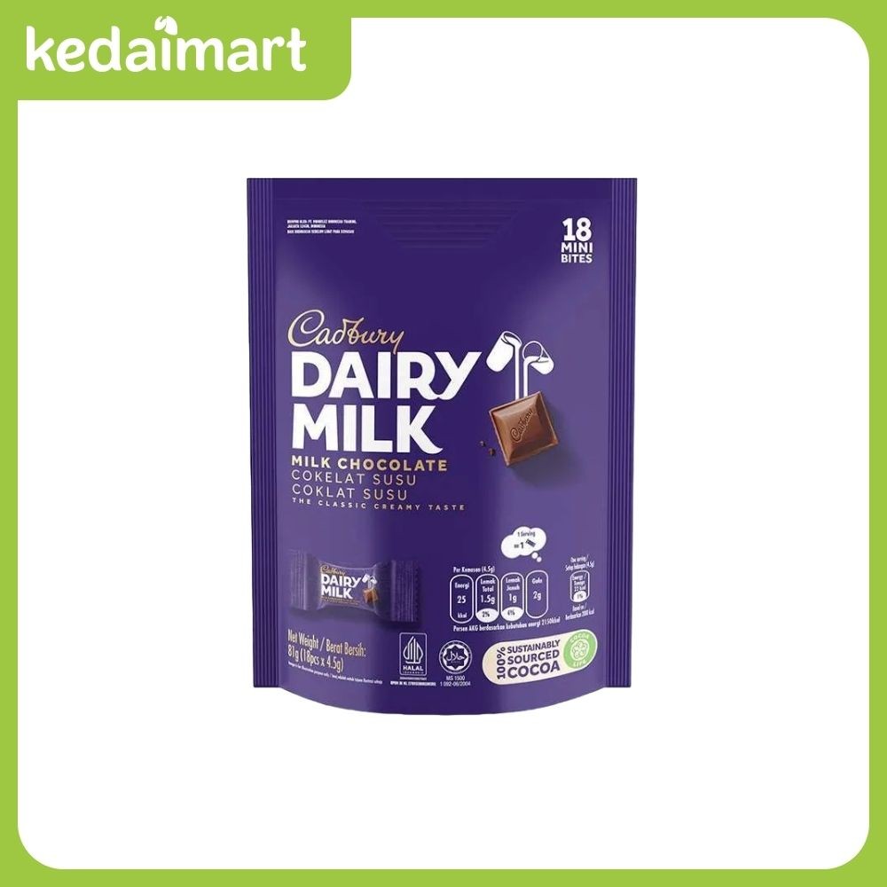 

Cadbury Dairy Milk Sharebag Isi 18 Pcs