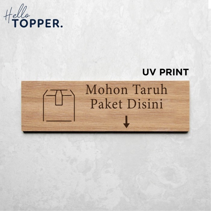

Signage Taruh Paket Disini Sign Board UV Print Kayu - Kyoto Style Sign - 25x7