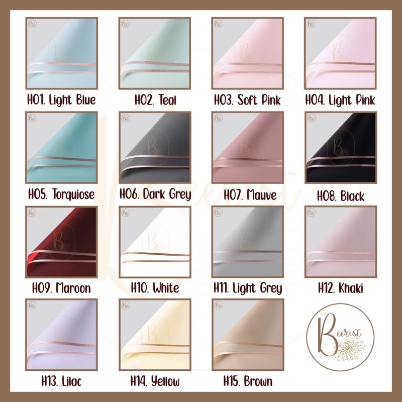 

[ 20 LEMBAR ] Kertas Bunga Cellophane List Gold Flower Wrapping Paper List Emas Gold Line Kertas Buket Bunga H Grosir