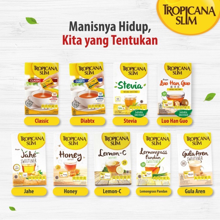 

Twin Pack: Tropicana Slim Stevia 50 Sch - Pengganti Gula