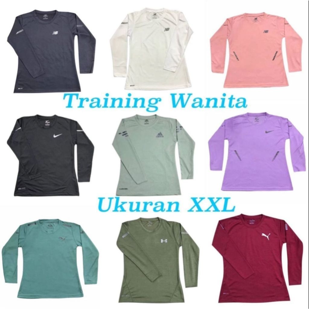 Medan Toys - Baju Olahraga “Wanita” Lengan Panjang / Baju Training Lengan Panjang DryFit Ukuran XXL