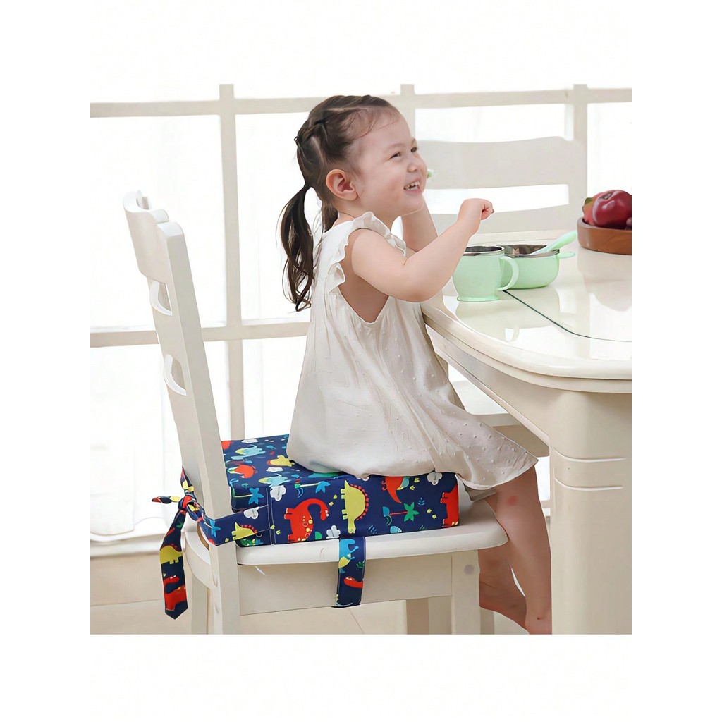 Children dining booster seat cushion dinosaur cartoon canvas washable booster seat portable travel i