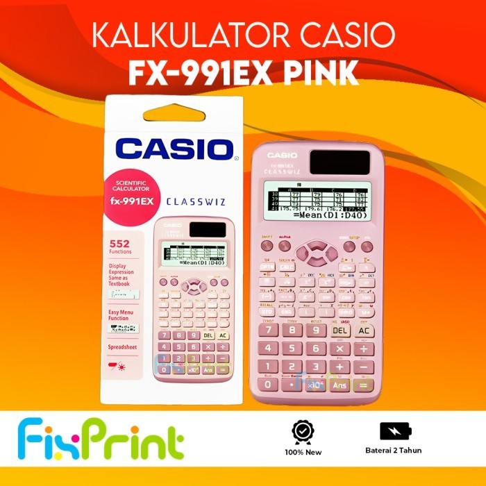 

Kalkulator Scientific Casio ilmiah FX-991EX Hitam Black Blue Pink Calculator Ilmiah Standar fx-991EX New Original Bergaransi Resmi