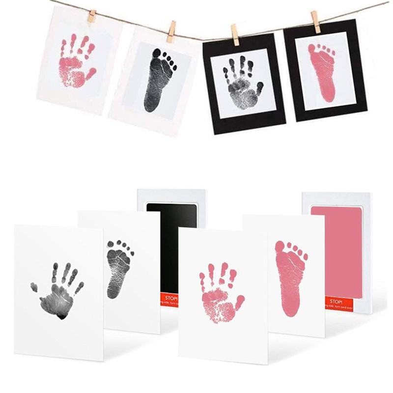 

Baby Footprint Handprint Imprint Safe Non-Toxic Newborn Babies No Touch Skin Inkless Ink Pads Kits Hand Foot Print Souvenir Gift
