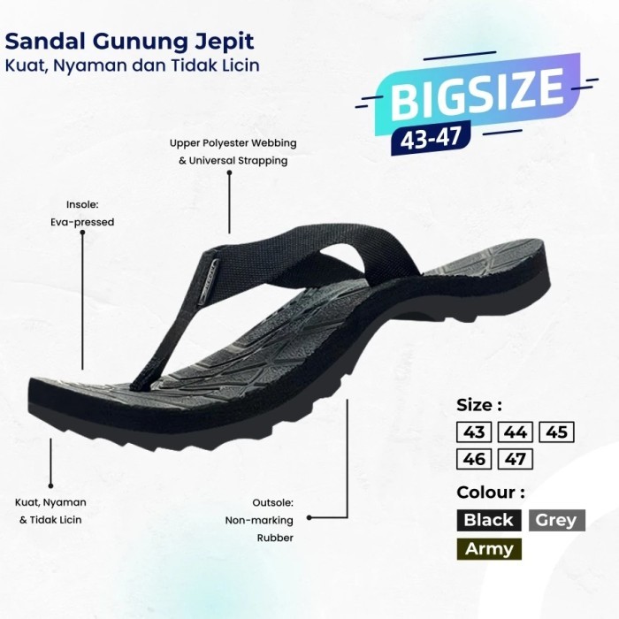✨TERLARIS - Sandal Gunung Pria/wanita///Outdoor/rei/Murah - RJJ 1154 - 43