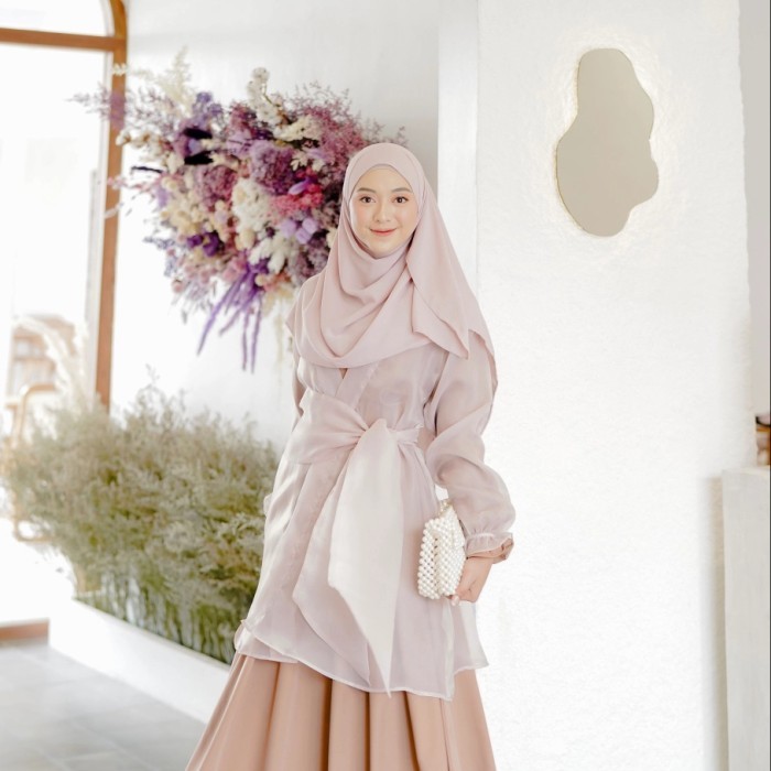 ✨LARIS✨ -Premium Mishall Outer ( Organza Sutra ) - Black, M