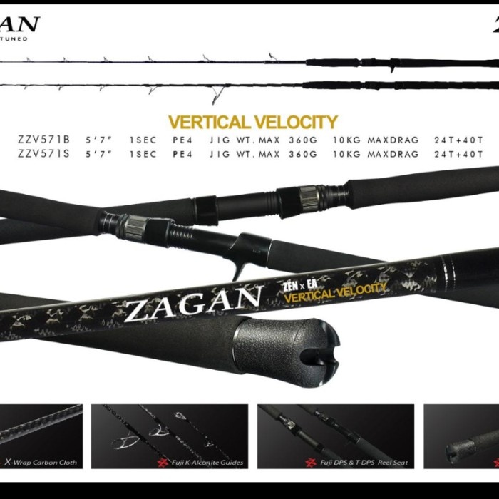 joran zen zagan vertical velocity 571 one piece jigging laut - spinning