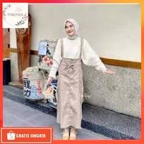 Baju Korea / OVERALL NAJMA TERBARU //JUMPSUIT WANITA ROK CARGO DEWASA PANJANG JUMBO XXXL