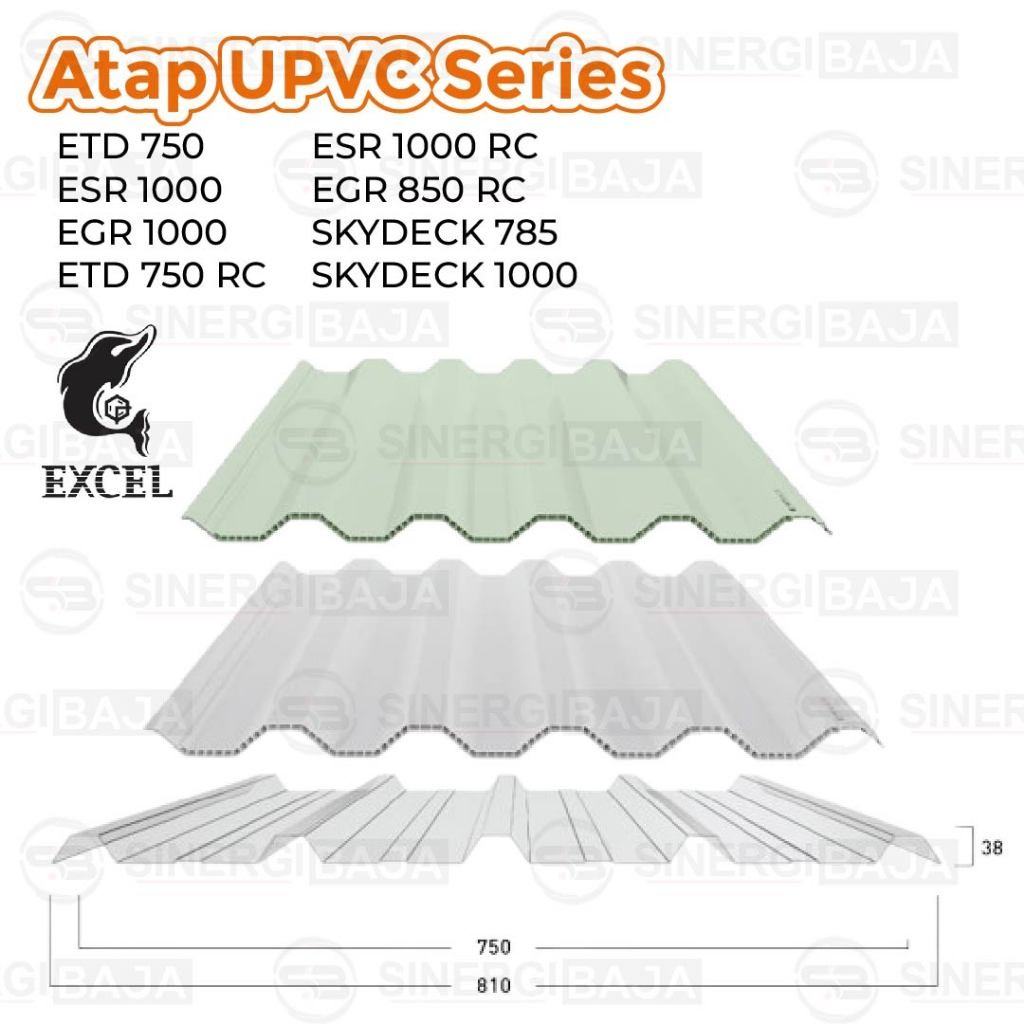 EXCEL Atap / Kanopi / UPVC Roof Excel SkyDeck / Eliteroof / Exceltech / ETD / ESR / EGR