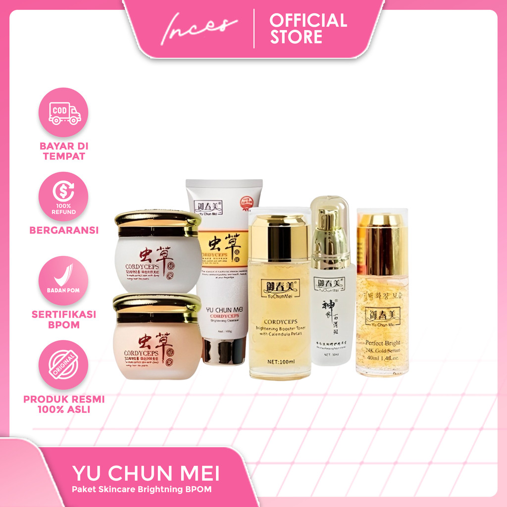 INCES - YU CHUN MEI BRIGHTENING Paket Skincare cream BPOM