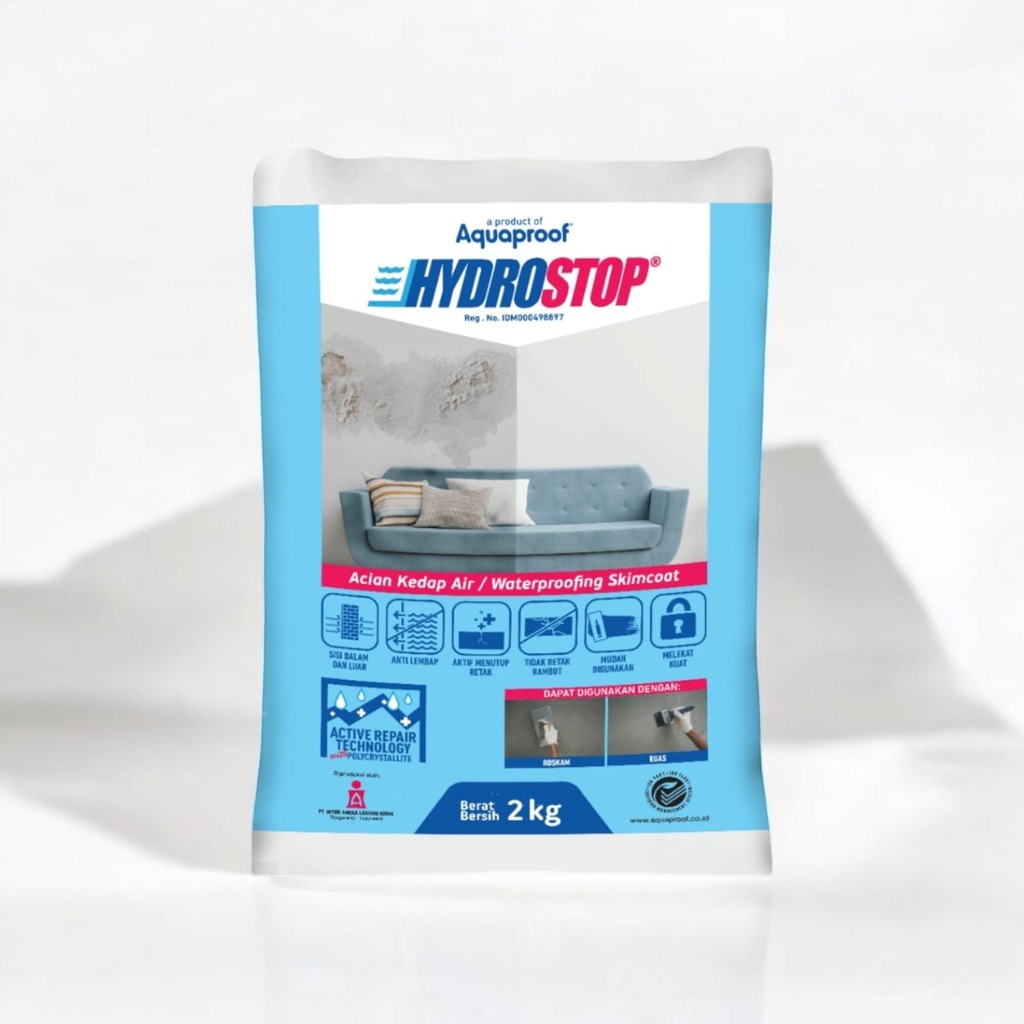 Hydrostop acian kedap air 2 kg (abu abu), Hydrostop waterproofing