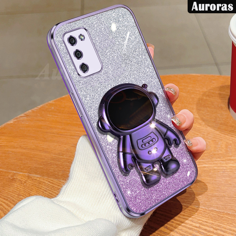 Untuk Samsung Galaxy A03s A03 A03 Core A02s Phone Case rotasi 360 derajat dengan bingkai kelinci luc