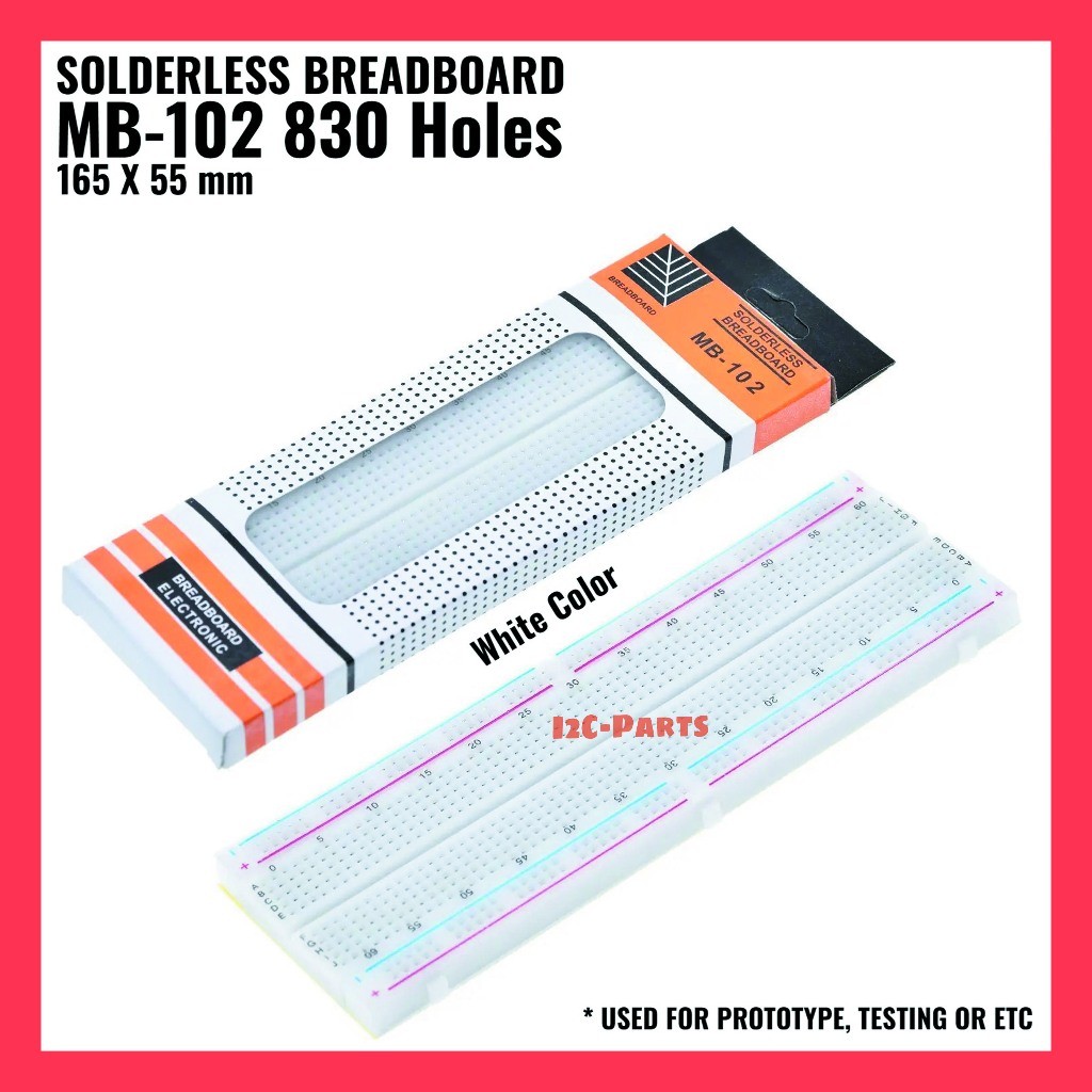 Breadboard MB-102 Project Board Protoboard MB 102 830 holes Transparant