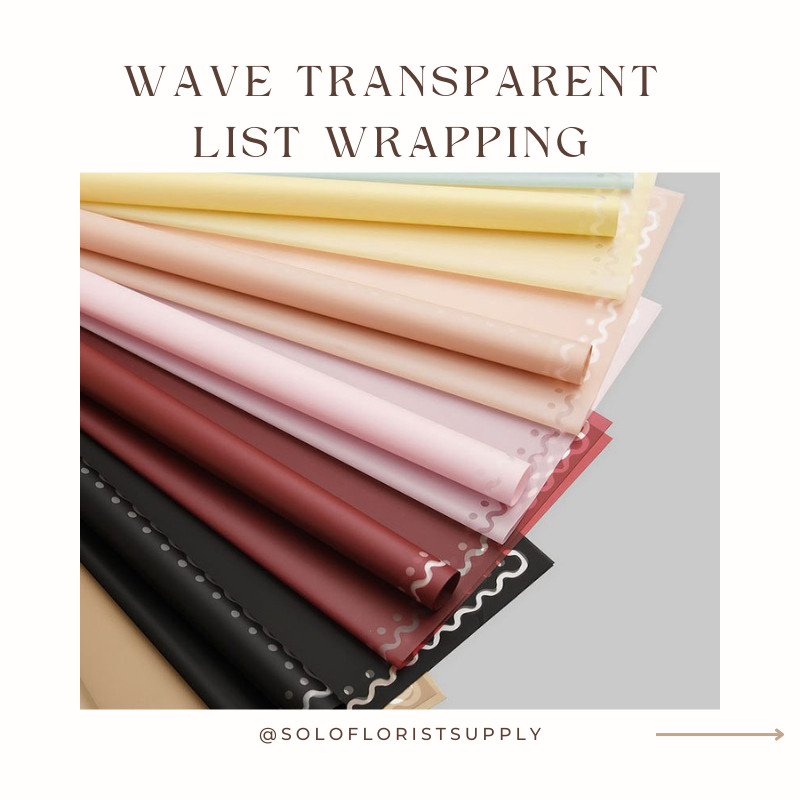 

WAVE TRANSPARENT LIST WRAPPING PAPER GOLD LINE CELLOPHANE BUKET BUNGA KERTAS PEMBUNGKUS BOUQUET