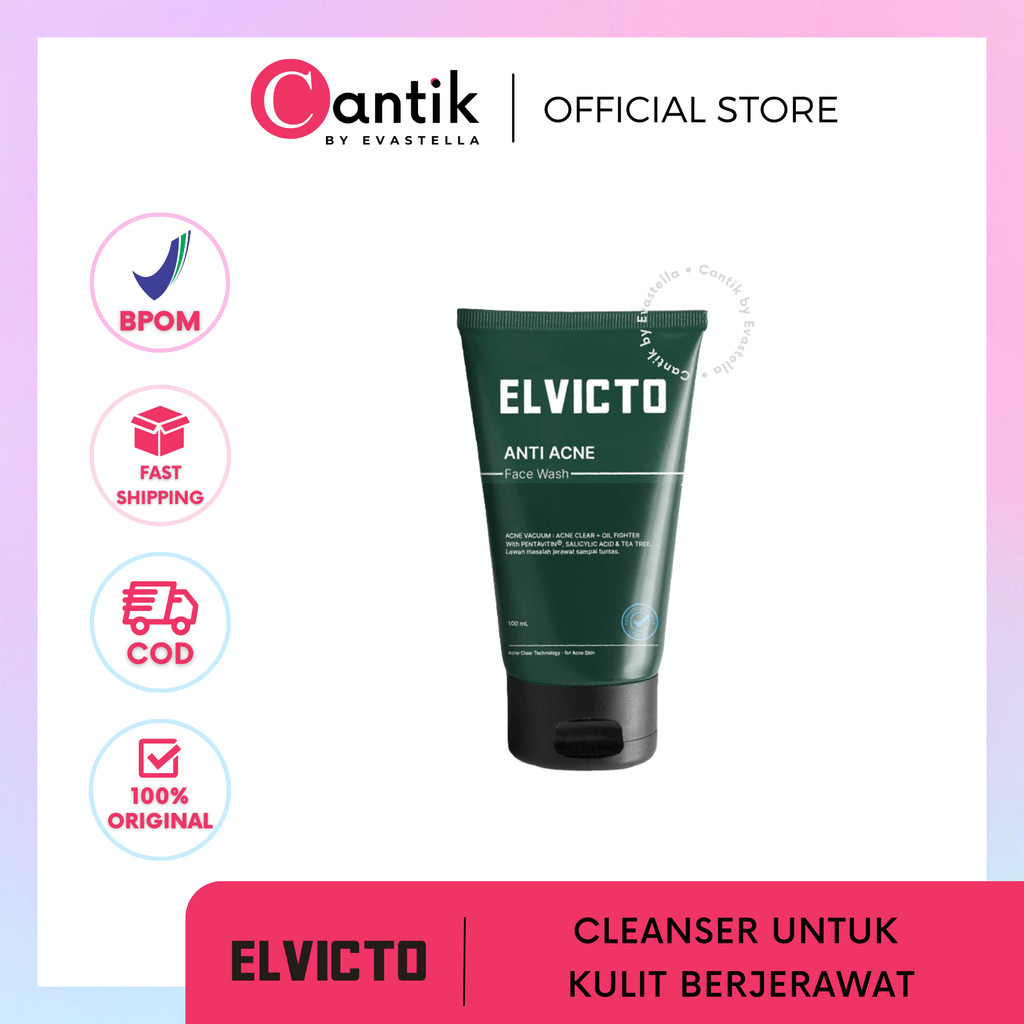 CANTIK - ELVICTO Acne Fight Face Wash 100ml Original - ELVICTO ANTI ACNE FACE WASH | Facial Wash Pri