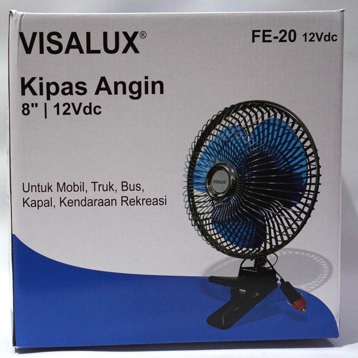 Kipas Angin DC 12V VISALUX Kipas Angin Aki Kipas Jepit DC 8 Inch 12V