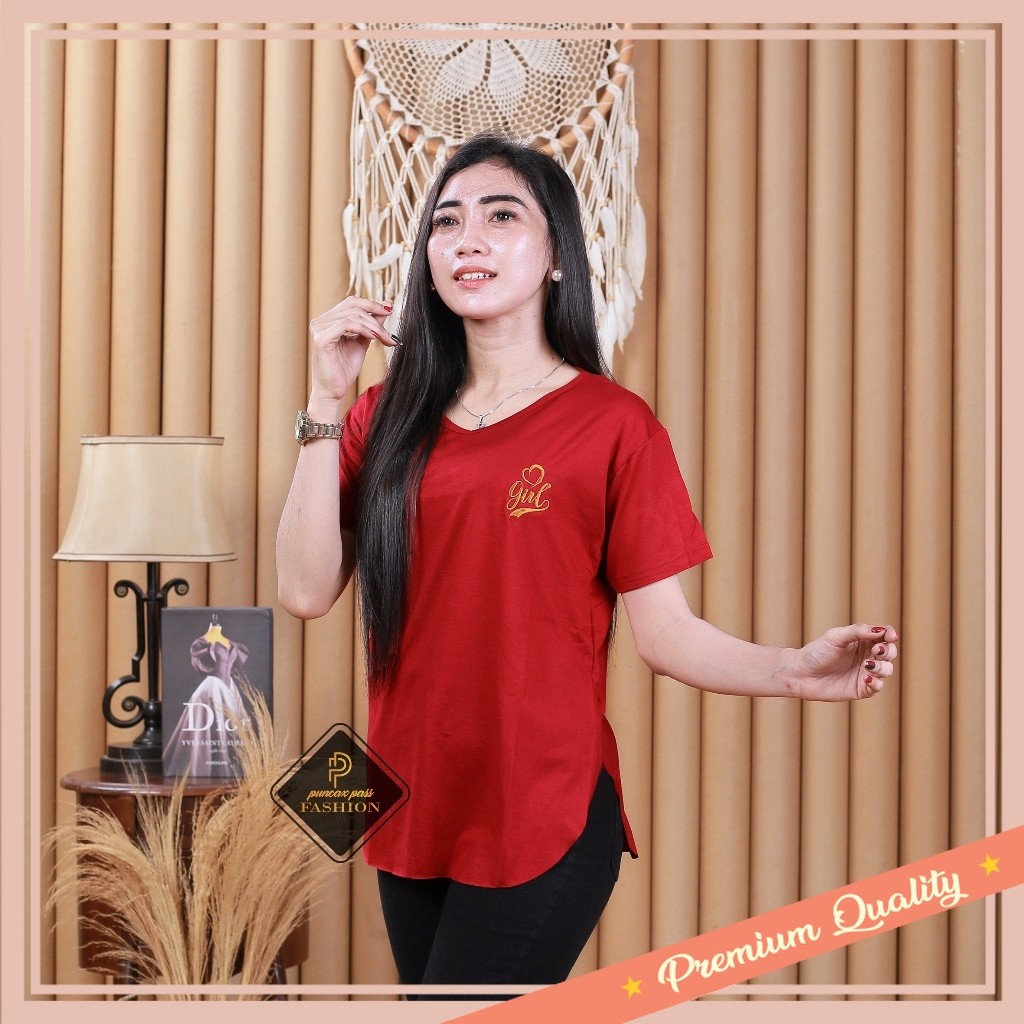 Atasan Fashion Keren Termurah / Kaos oversize Size XL/Kaos lengan pendek wanita/Kaos wanita oval bel