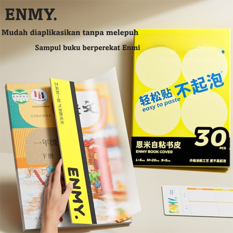 

ENMY Stiker Sampul Buku Isi 10 Lembar Self-Adhesive Book Cover Waterproof Sticker Sampul Buku Tulis Sekolah