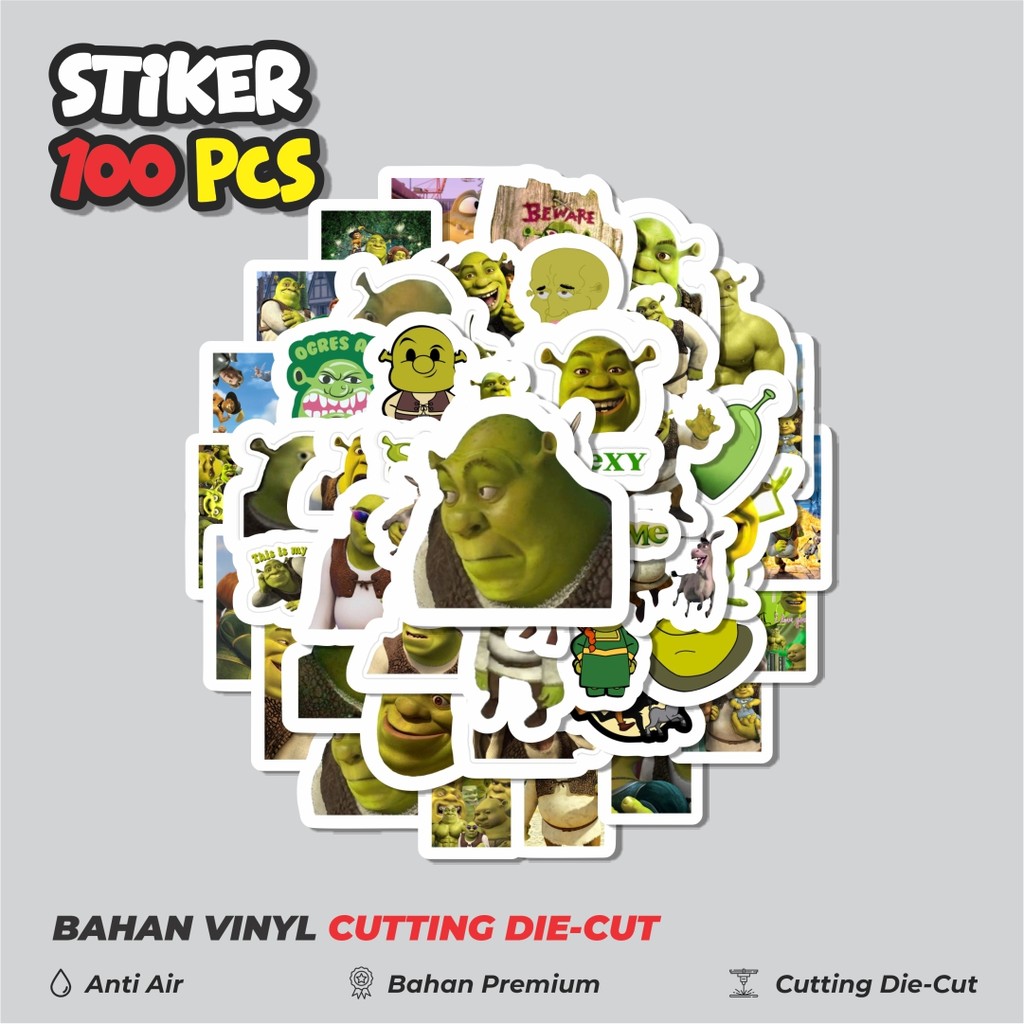 

Terbaru! 50 pcs Stiker Kartun Shrek Dekorasi Lucu Kreatif untuk Notebook, Skateboard, HP