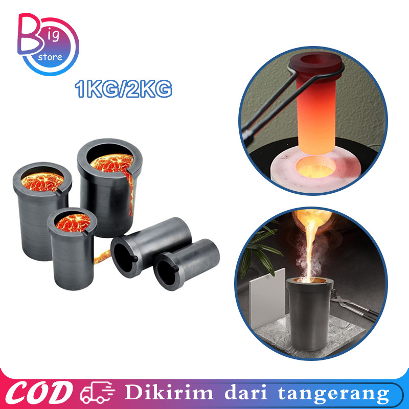 Crucible Lanjutan High-Purity Melting Graphite Crucible 1kg/2kg Untuk Peleburan Logam Emas Dan Perak