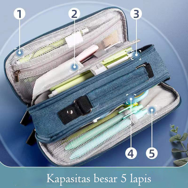 

JAMIN MURAH !!!Pensil Pencil Case Large Capacity Transparan /Tempat Pensil Ritsleting Kapasitas Besar Kotak Pensil Lima Lapis Alat Tulis Terbuka Ganda Multifunction Double Layer Pen Bag Tas Pensil(BISA LANGSUNG ORDER)