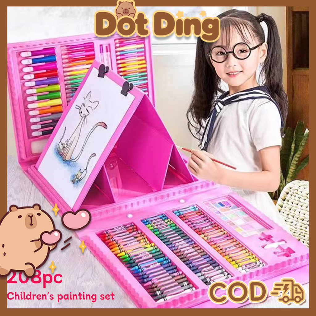 

[DOTDING] 208 Pena Watercolor Set Siswa Anak Dengan Kacang Kaya TK Hadiah Cuci Warna Pena Minyak Lukisan Stick Crayon Sekolah Perlengkapan Kantor