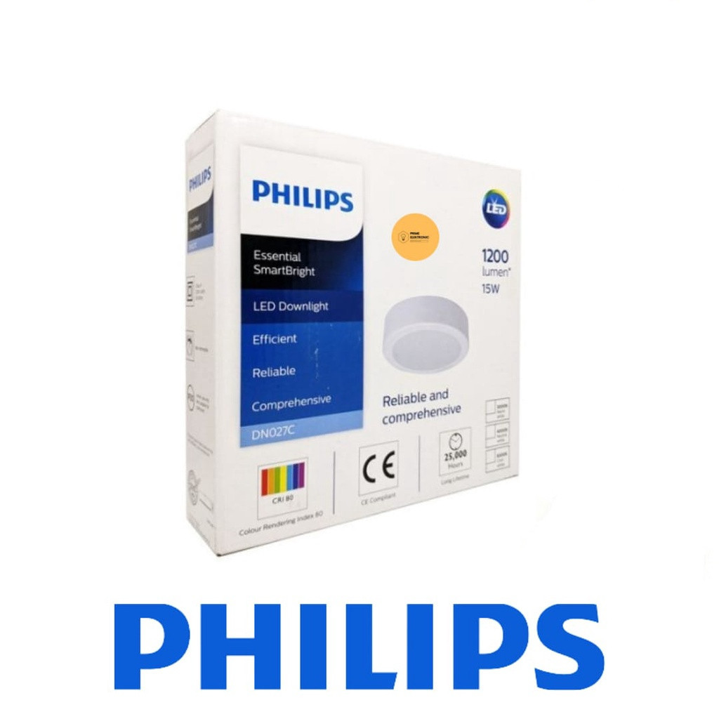 Lampu Downlight Led Panel PHILIPS LED OB Outbow 15w 15watt 15 Watt Cahaya Putih DN027C Lampu Tempel 