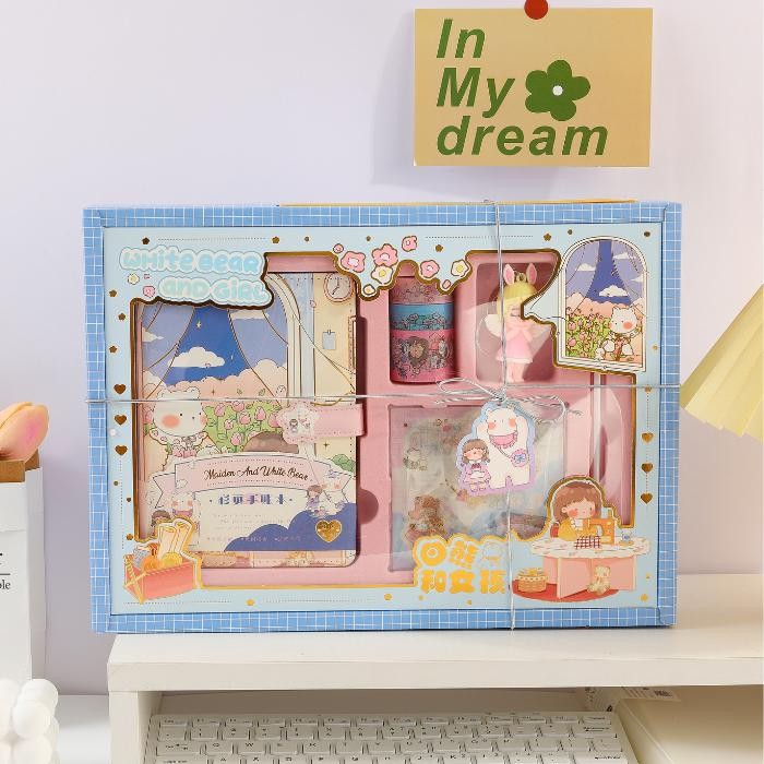 

READY 7 in 1 Gift Set Paket Jurnal Set Diary Magnetic Notebook Hadiah 1960 - D SIAP KIRIM