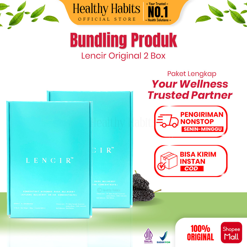 

Lencir Original 2 Box - Minuman Rasa Kyushu Mulberry - Prebiotik Detox
