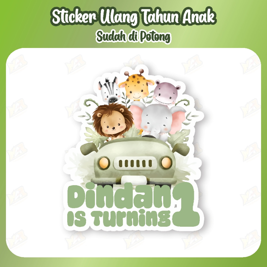 

Sticker Ulang Tahun Animal Safari Car Sticker Karakter Hewan Naik Mobil Birthday Sticker Sudah DiPotong