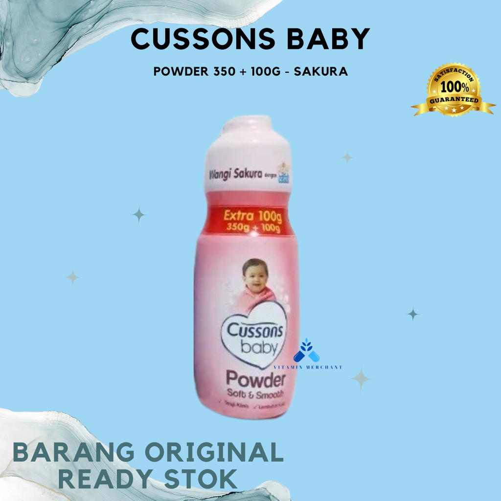 Cussons baby powder 350 + 100gram bedak bayi 450gram - Sakura. - Pharma Mart