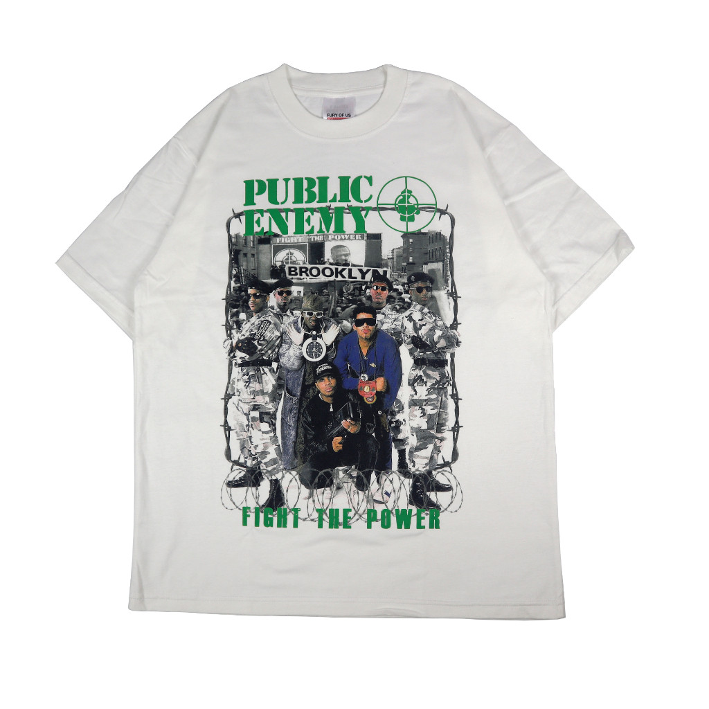 【COD】 Fury Of Us Public Enemy Tee Katun Putih S-XXL