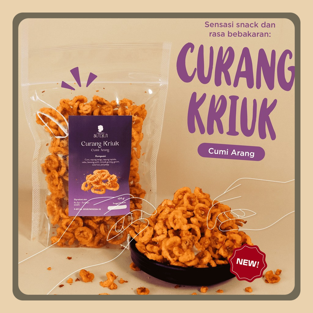 

Sambal Bu Djui Curang Kriuk Cumi Arang Enak