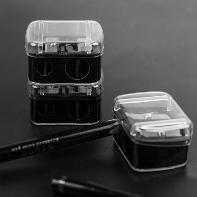 

2pcs Simple Double Hole Mini Pencil Sharpener Office Supplies Korean Stationery Student Gift Pencil Sharpener