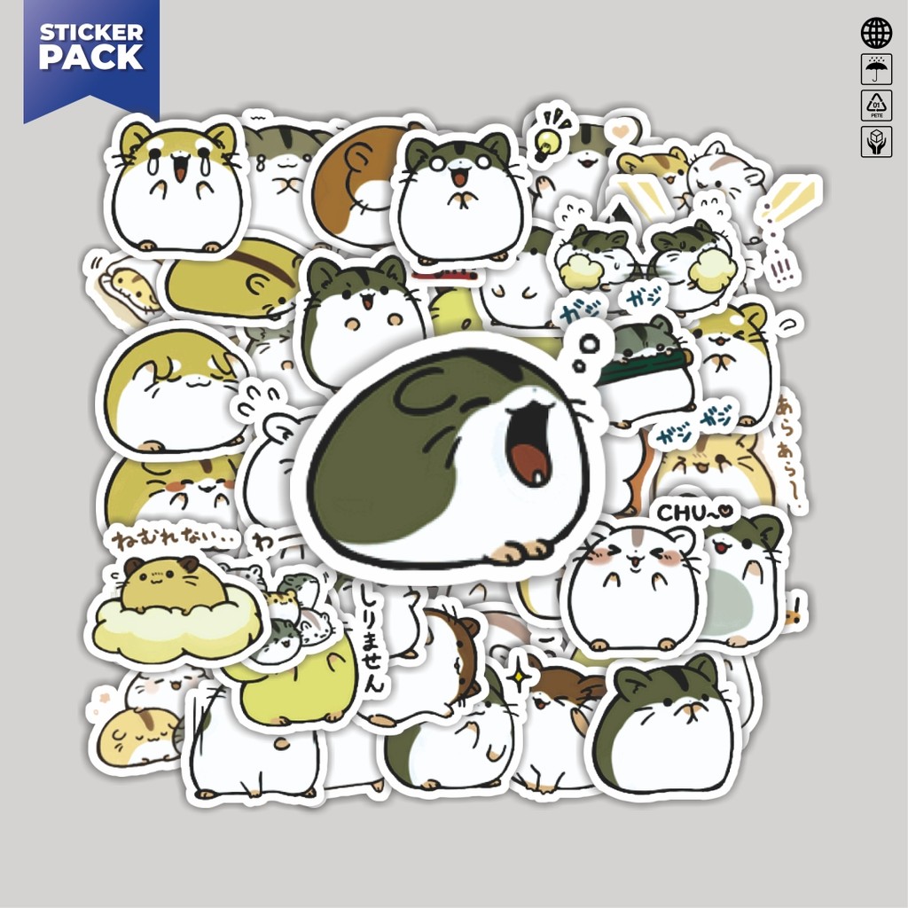 

[100PCS]Stiker Pack Stiker Hewan Hamster v2 Aesthetic Vinyl Anti Air Dekorasi Sticker Laptop Buku Journal Koper Helm Casing HP Gitar Helm Skateboard